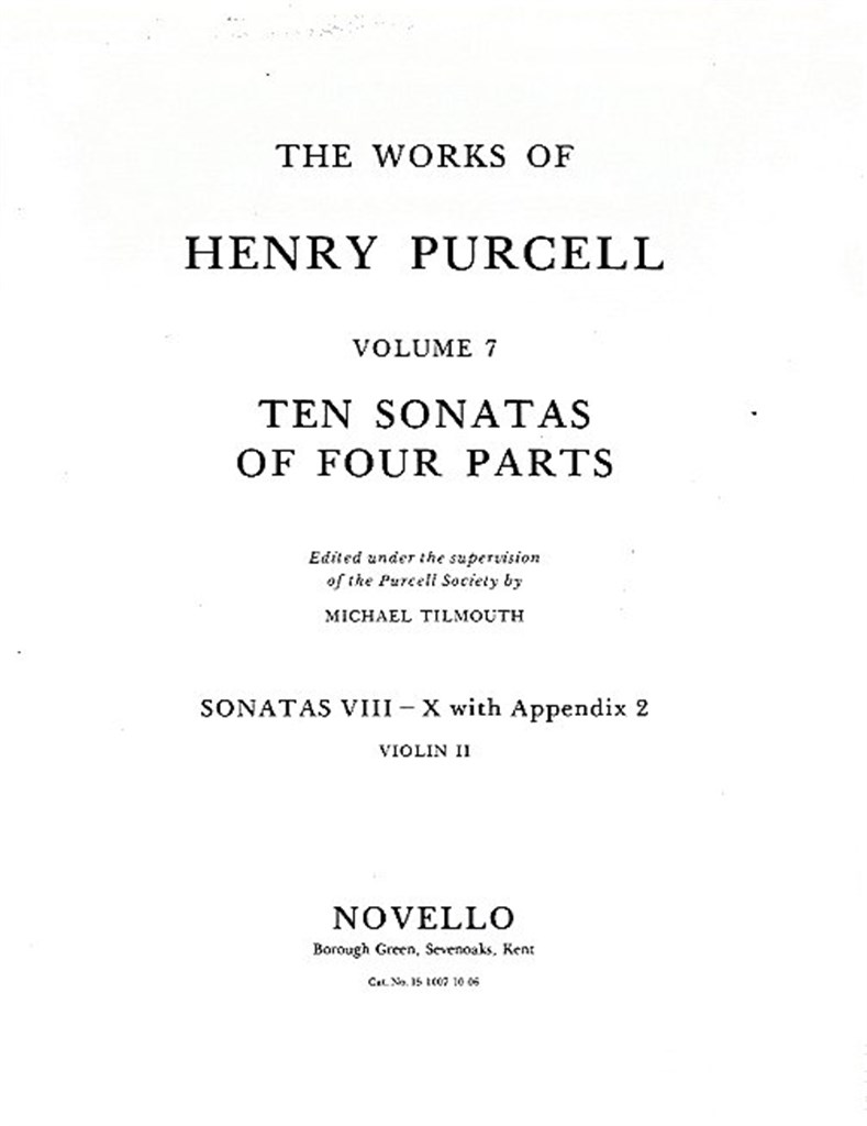 10 Sonatas Of Four Parts Violin 2 (Sonatas VIII-X)